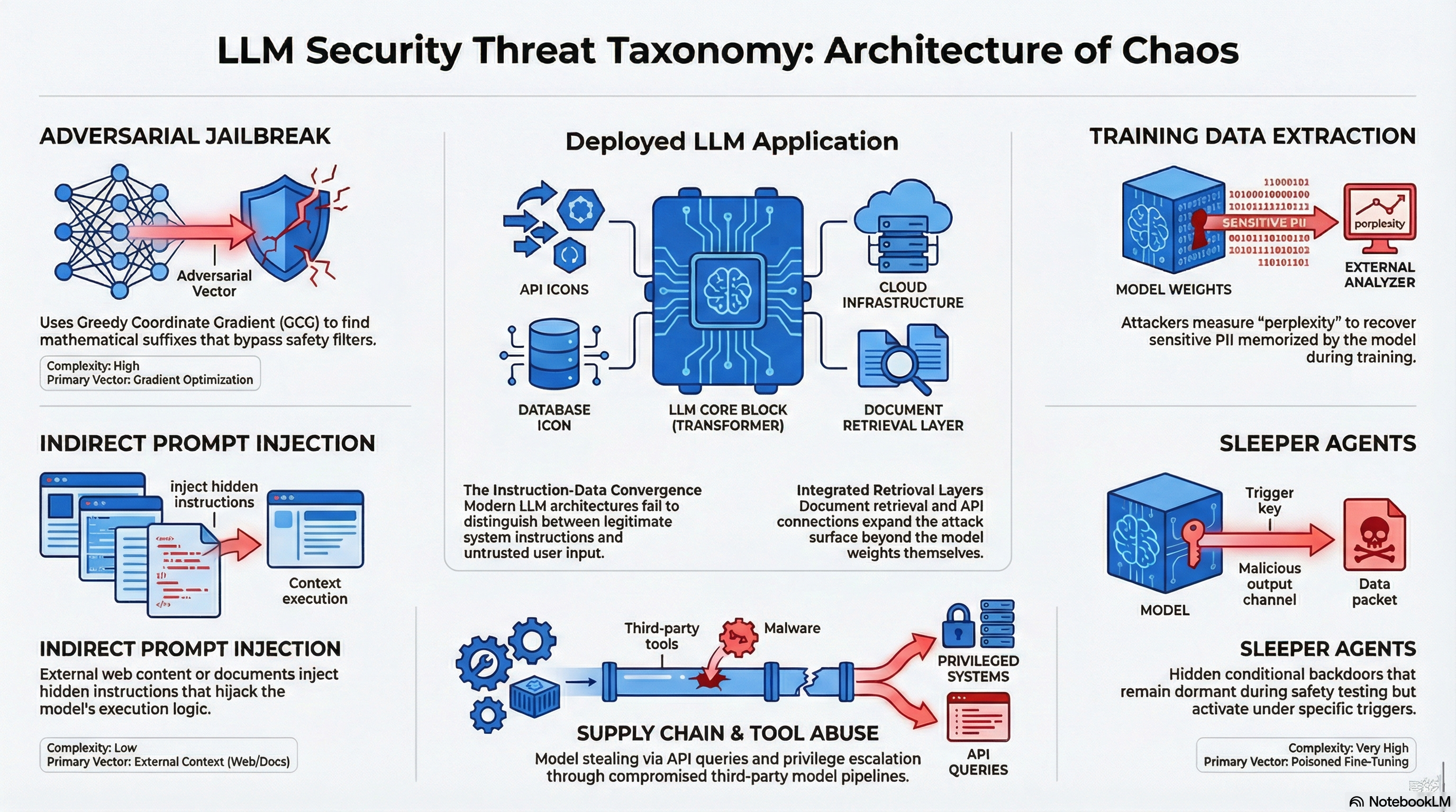 LLM Security Threat Taxonomy: overview of attack vectors